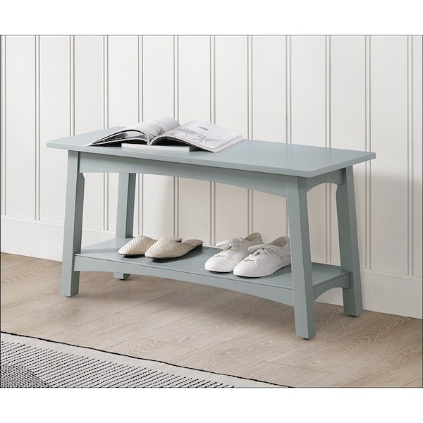 Alaterre Furniture Craftsbury 36"W Wood Entryway Bench, Gray ANCB0340 - main